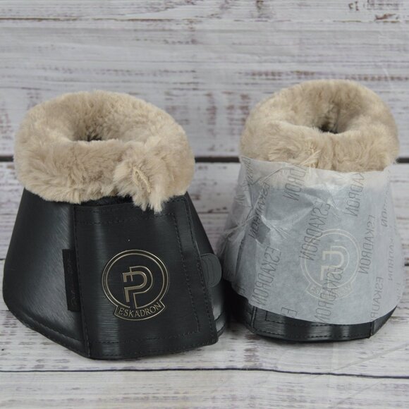 Eskadron Softslate Faux Fur Bell Boots in Black Horse Size XL NEW - Picture 2 of 10